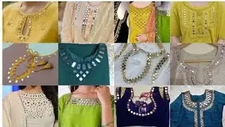Trending Mirror Work Dress designs I Unique Style Mirror Work Neck Designs I sheeshy ke gala design