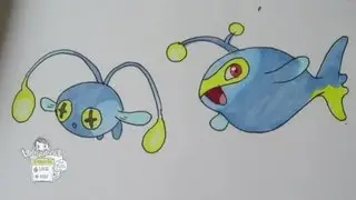 How to draw Pokemon: No.170 Chinchou, No. 171 Lanturn
