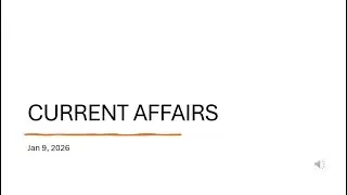 Daily Current Affairs Jan9, 2026 | Govt Jobs | UPSC | SSC