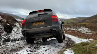Taking an Old Porsche Cayenne Off-Road in Wales