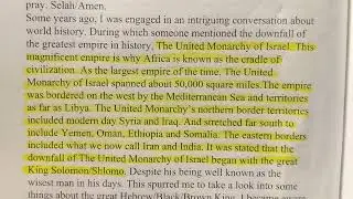 THE UNITED MONARCHY OF ISRAEL: THE CRADLE OF CIVILIZATION