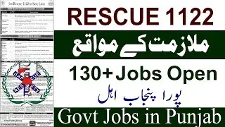 Punjab Emergency Services Rescue 1122 Career Opportunities October 2025 Apply Online | Govt Vacancy