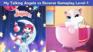 Tv Show My Talking Angela vs Reverse Gameplay Level-1 | Unstoppable Fun My Talking Angela Game P-1