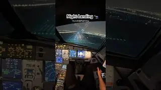 Night Landing 🛬 #aviation #airbus #pilot