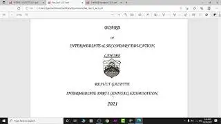 Bise Lahore Gazette 1st year (HSCC-I)
