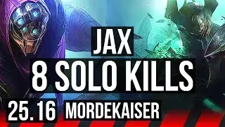 JAX vs MORDEKAISER (TOP) | 8 solo kills | KR Master | 25.16