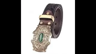 Luxury Leather belt for men, Designer Copper Buckle Belt for Men