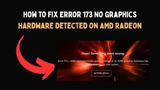 How to Fix Error 173 No Graphics Hardware Detected on AMD Radeon