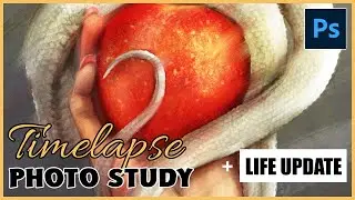 Hand with Apple and Snake [Digital Art Timelapse]