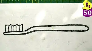 Tooth Brush Easy Drawing | How to draw a Toothbrush | Basic drawing for beginners