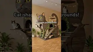 These cat shaped cat towers are too cool! 👏👏#cats #catlover #interiordesign #tiktokmademebuyit