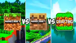 MINECRAFT POCKET EDITION VS MINECRAFT TRIAL VS CRAFTING AND BUILDING
