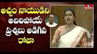 YCP MLA Roja Serious Questions to Acham Naidu | AP Assembly Monsoon Session 2019 | hmtv