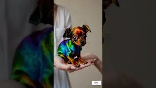 Rainbow Puppy &mdash;Too Cute to Believe! #shorts #minipuppy