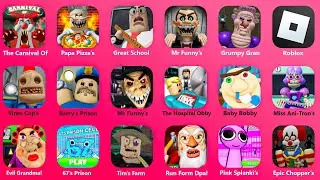ROBLOX.EPIC SNOWY SCHOOL ESCAPE.DARK GUMMY’S BASEMENT.FROSTY CLOWN’S MANSION.HUNGRY WORM NIGHT RUN.