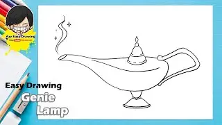 Easy Genie Lamp Drawing