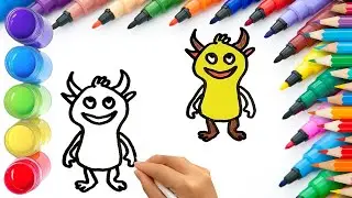 How To Draw cute Ghost Drawing, Painting & Coloring For Kids and Toddlers_ Child Art 🐋🌈🎨
