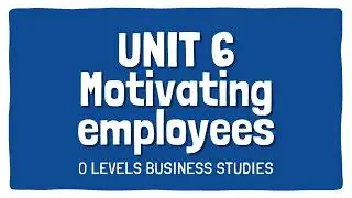 Motivating employees | Topic 6 | Section 2 | O Levels Business 7115 | Subjectics