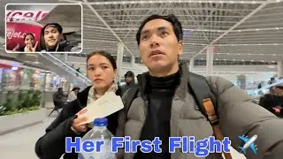 Her first flight ✈️🥰 zindagi ki pehli udaan 😋#flight #delhi #lehladakh 