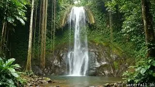 10-Hour Beautiful Large Waterfall &mdash; Majestic Nature Loop for Deep Sleep & Calm