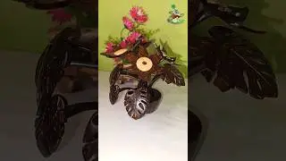 Coconut Shell Flower Pot |Coconut Shell Craft Ideas | ලස්සන මල් පෝච්චියක් හදමු 🌹 #flowerpot #craft