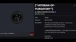 Examination - VETERAN OF PURGATORY - how to get badge easily (Easy Guide)  UPDATED