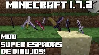 Minecraft 1.7.2 MOD SUPER ESPADAS DE DIBUJOS!
