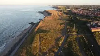 Hendon Beach, Sunderland. Raw Aerial drone footage.