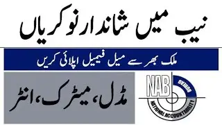 Jobs In NAB (National Accountability Bureau ) || Government jobs (Matric to Masters)