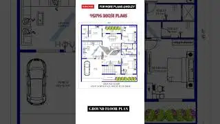45 x 45 North Facing 3 BHK House Plan #houzy #northfacinghouse #floorplan #houseplanning #homedesign