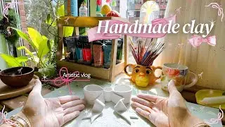 ✨🎀DIY Bow-Shaped Candle Holder with Air Dry Clay 🕯️🎀 | Day 9 of the 10-Day Challenge!#diy #clayart ✨