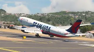 Dangerous Moment! Airbus A330 Hard Landing at Wellington Airport