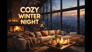 Cozy Winter Living Room ❄️🔥 | Fireplace & Snow Ambience
