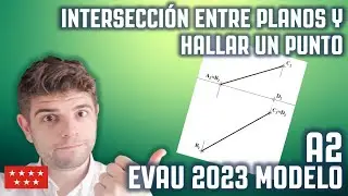 EVAU 2023 MODELO A2 | MADRID | INTERSECCIÓN ENTRE PLANOS Y UBICACIÓN DE UN PUNTO | DIÉDRICO