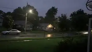 Close lightning strike causes power outage.