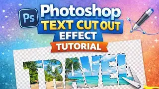 Photoshop Text Cut Out Effect Tutorial | Photoshop Mein Transparent Text Kaise Banaye