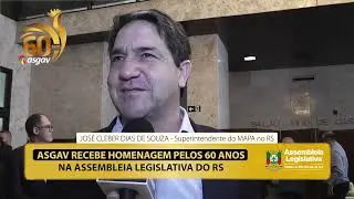 21.08 - ENTREVISTA JOS&Eacute; CLEBER DIAS DE SOUZA - HOMENAGEM AOS 60 ANOS DA ASGAV NA ALRS
