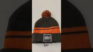 Whataburger Dr Pepper Beanie Orange Gray Pom Pom Basketball Tournament