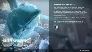 Destiny 2: Season of the Wish - Riven talks about Taranis and his final wish