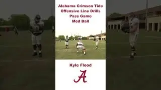 Alabama Crimson Tide Offensive Line Drills Med Ball #ncaa #nfl #offensiveline #coaching  #football