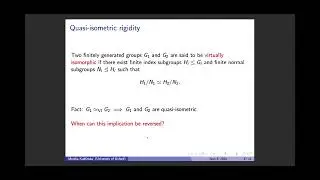 Monika Kudlinska: Quasi-isometries of Free-by-cyclic Groups