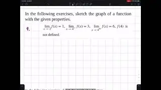 2.2 #9. Sketching a Graph that Satisfies Limit Conditions