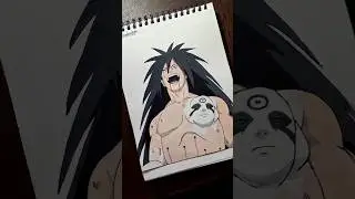 Brought Madara to life on paper🔥#shortvideo #drawing #madarauchiha #art