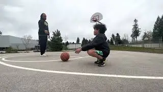 Testing the Amazon Basics Composite Basketball with some 1v1 vs my 11yr old