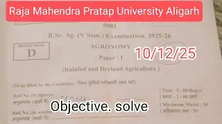 Bsc agriculture 5th semester. 2025-26 10/12/25