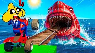SPIDER-MAN vs TIBURÓN GIGANTE 😱🕷️ PARKOUR de SPIDER-MAN | Mikecrack GTA 5 #28