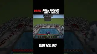 DARE: KILL GOLEM WITH MACE #minecraft #gaming  #funny #minecraftsurvivalseriesepisode1