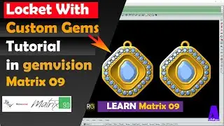 How to Make a Locket With Custom Gems in matrix | Jewellery Cad designing Tutorial in matrix 09
