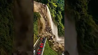 🚧🏔️ Landslide Blocks Road &ndash; Cars Collide in Instant Chaos!