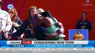 Hellen Obiri sets New York Marathon record as Kenyans sweep all top positions